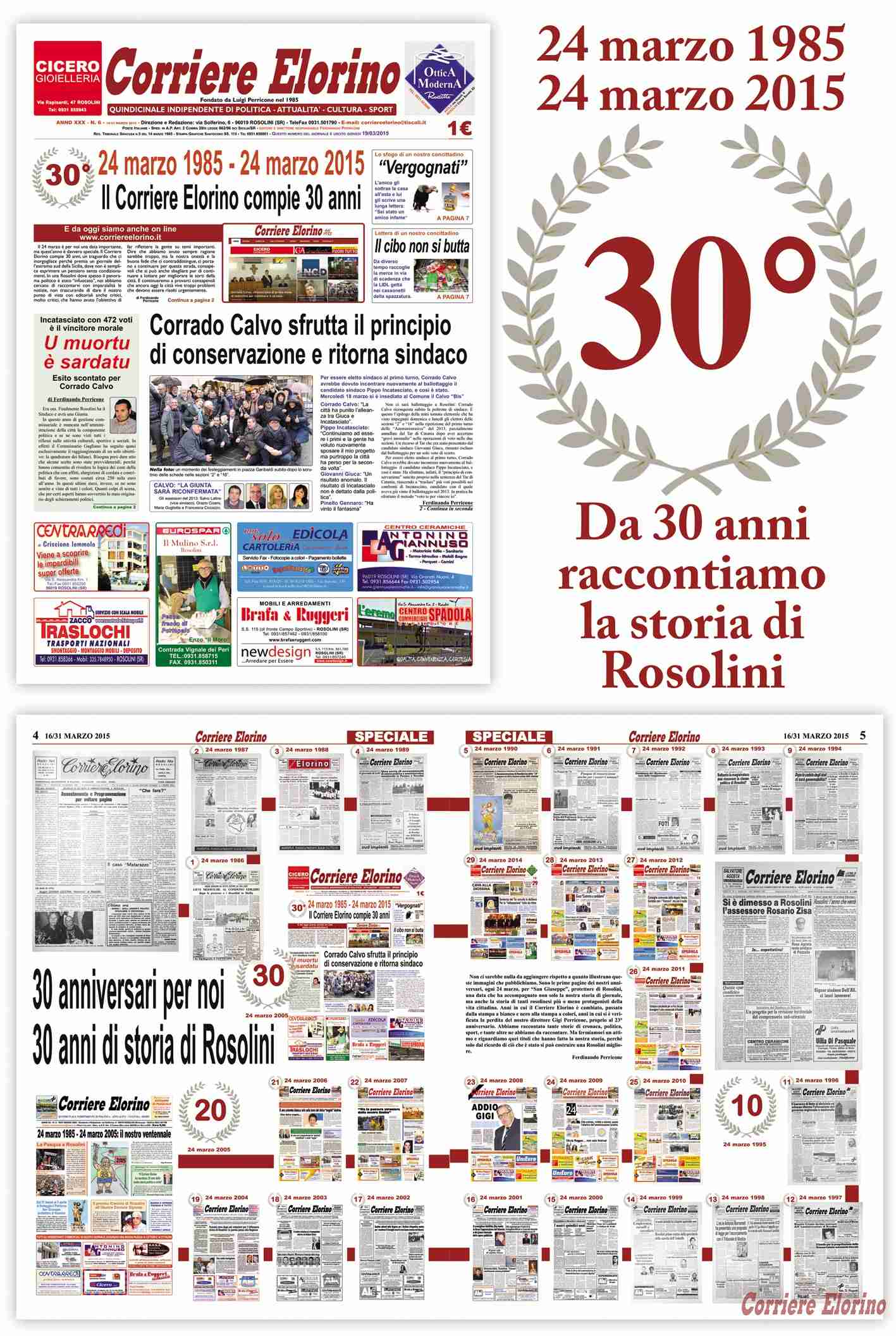 In edicola il numero del trentennale del Corriere Elorino