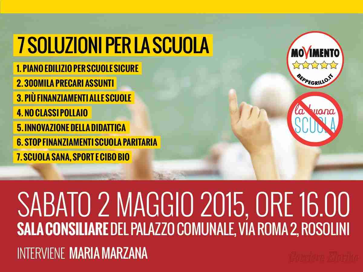 “Sette soluzioni per la scuola”, incontro pubblico con la deputata Maria Marzana