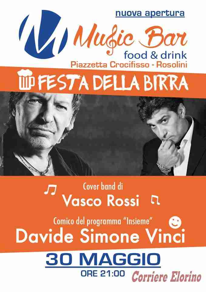 Sabato 30 maggio “Festa della birra” al Music Bar di piazza Crocifisso