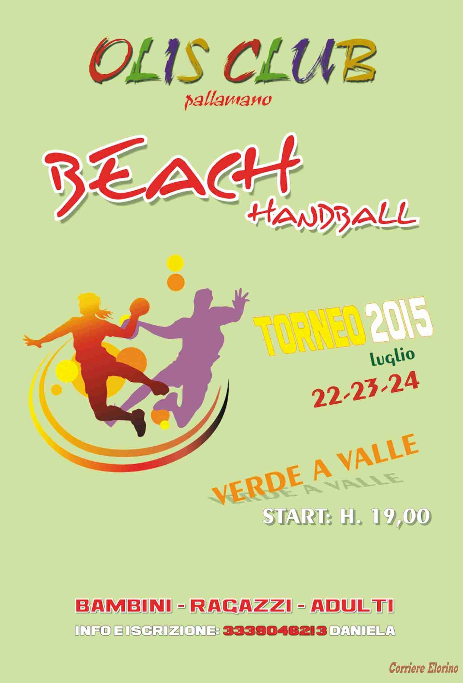 Il 22, 23 e 24 luglio il Torneo Beach Handball 2015