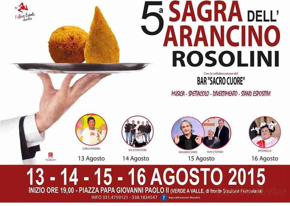 Arriva stasera a Rosolini la 5° “Sagra dell’arancino”