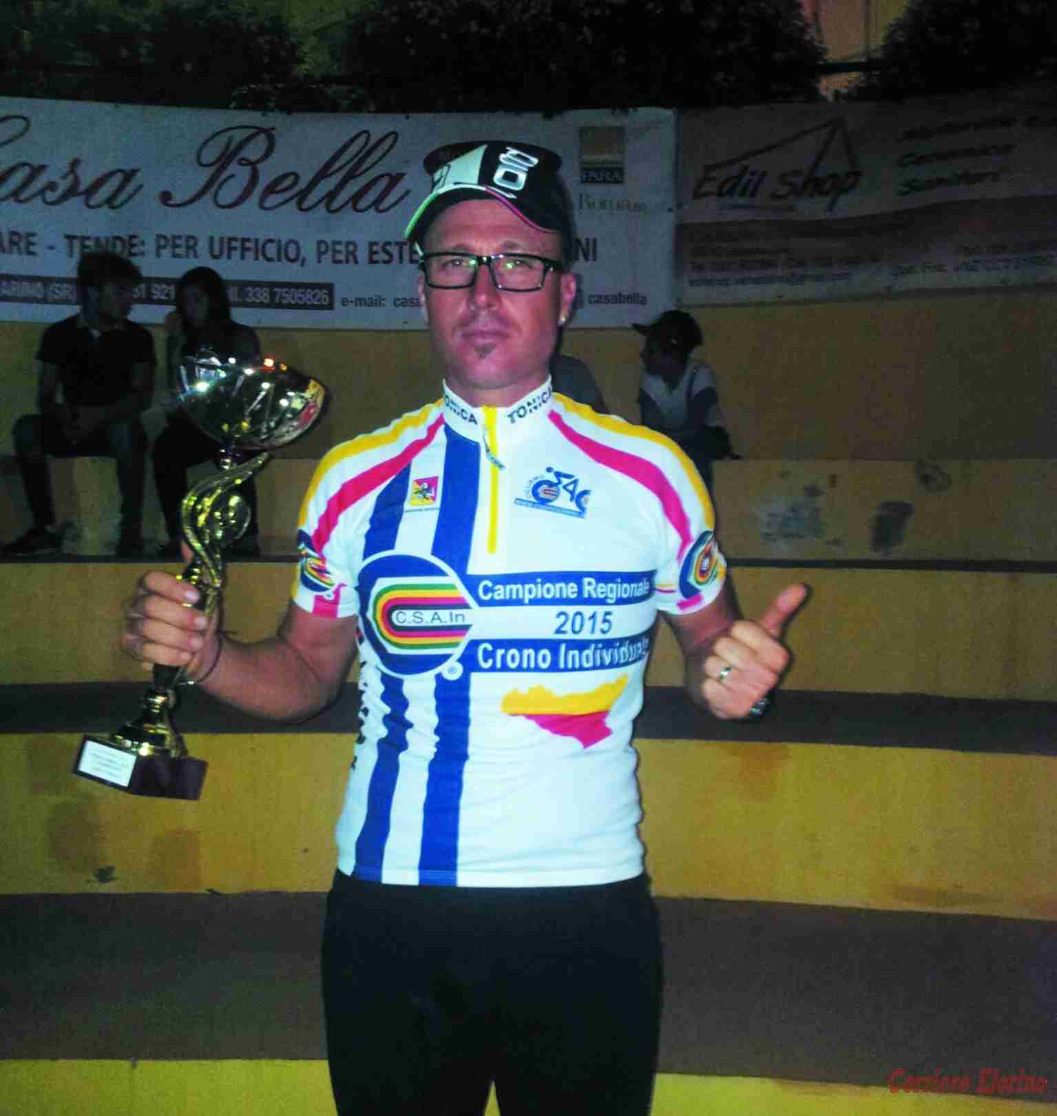 Fabio Di Rosolini vince la maglia di Campione Regionale Csain 2015 – Crono individuale