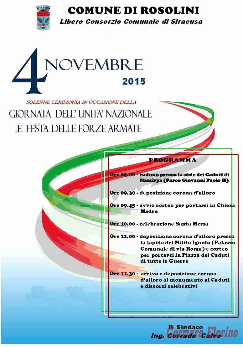 4 novembre, giornata dell’Unità nazionale e festa delle Forze armate