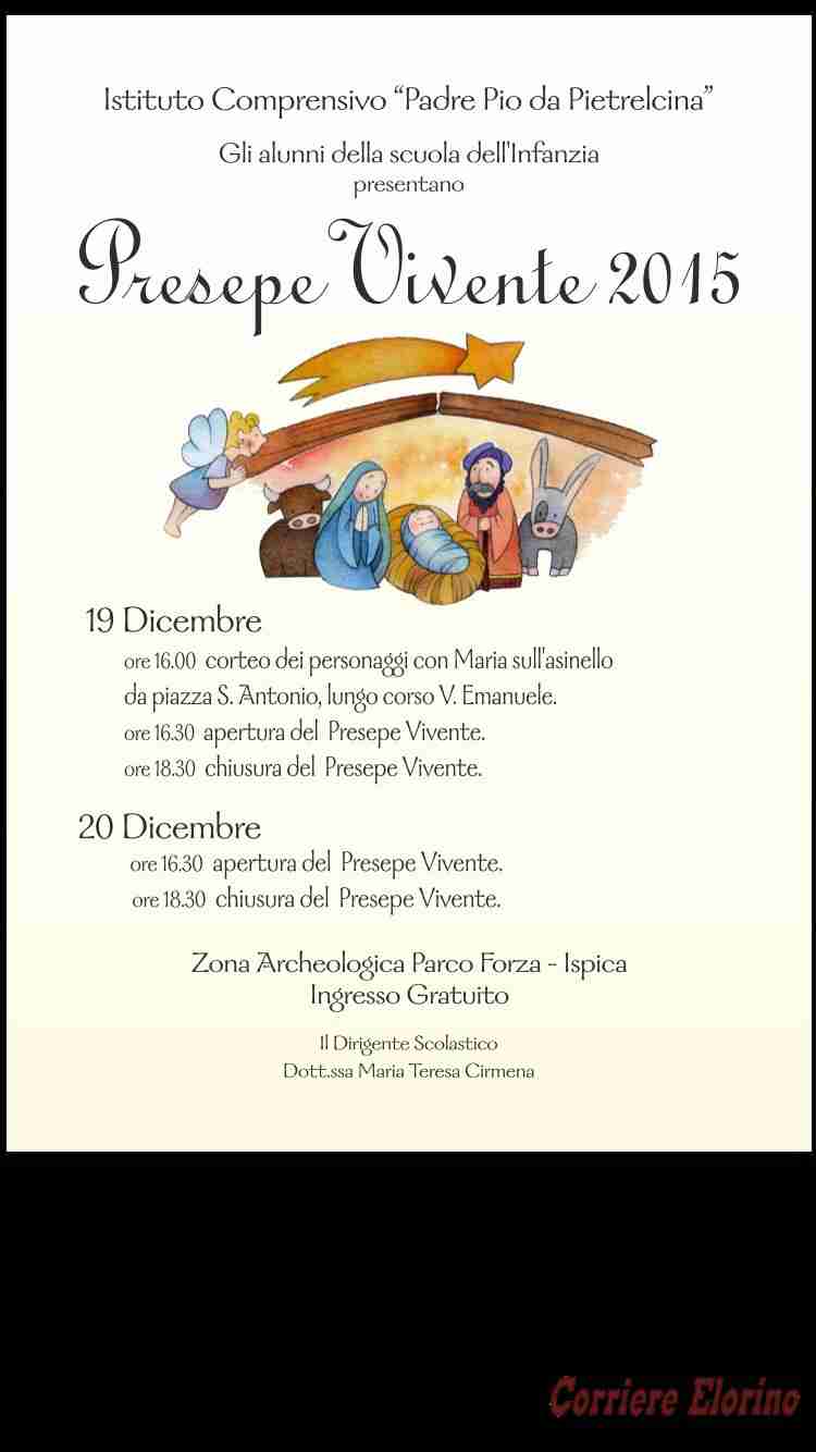 Sabato 19 e domenica 20 presepe vivente della scuola dell’infanzia dell’Istituto “P. Pio da Pietrelcina”