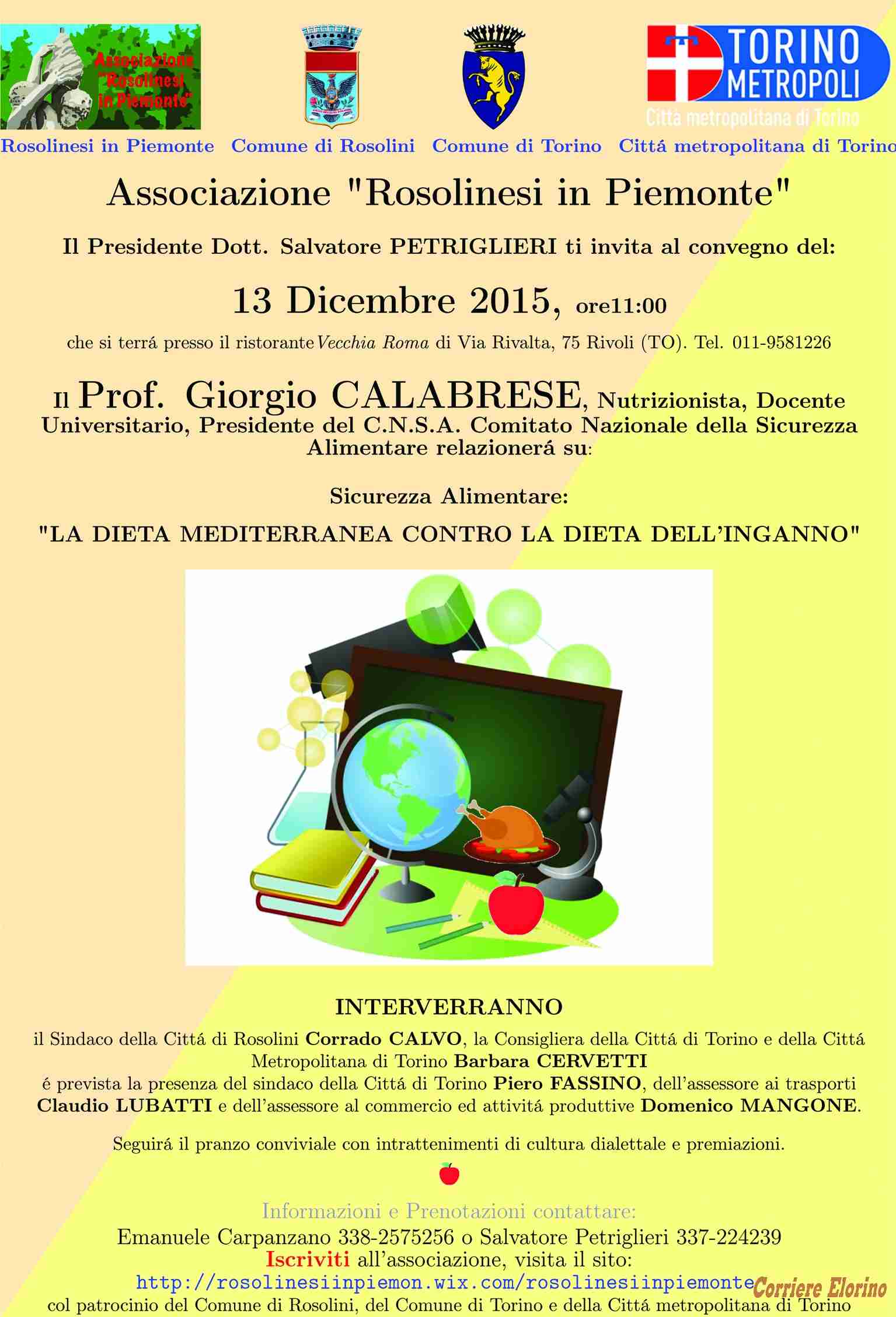 “La dieta Mediterranea contro la dieta  dell’inganno”, il 13 dicembre il convegno sulla sicurezza alimentare