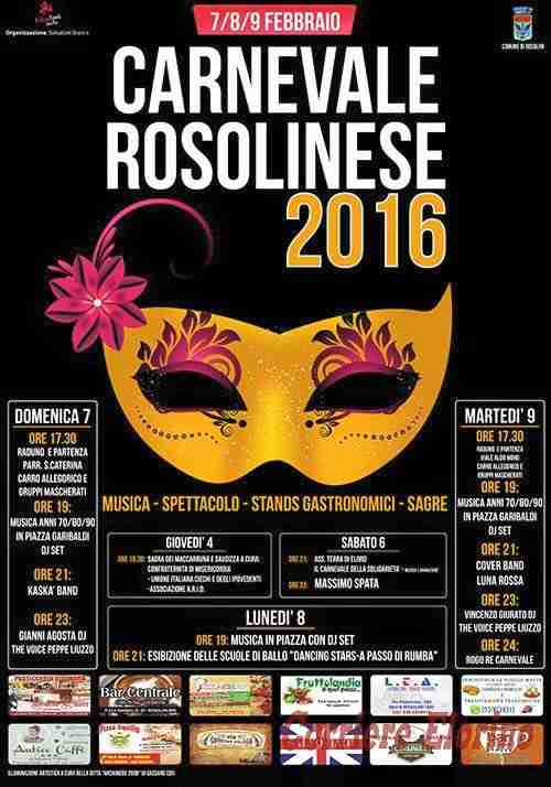 Carnevale 2016, ecco il programma