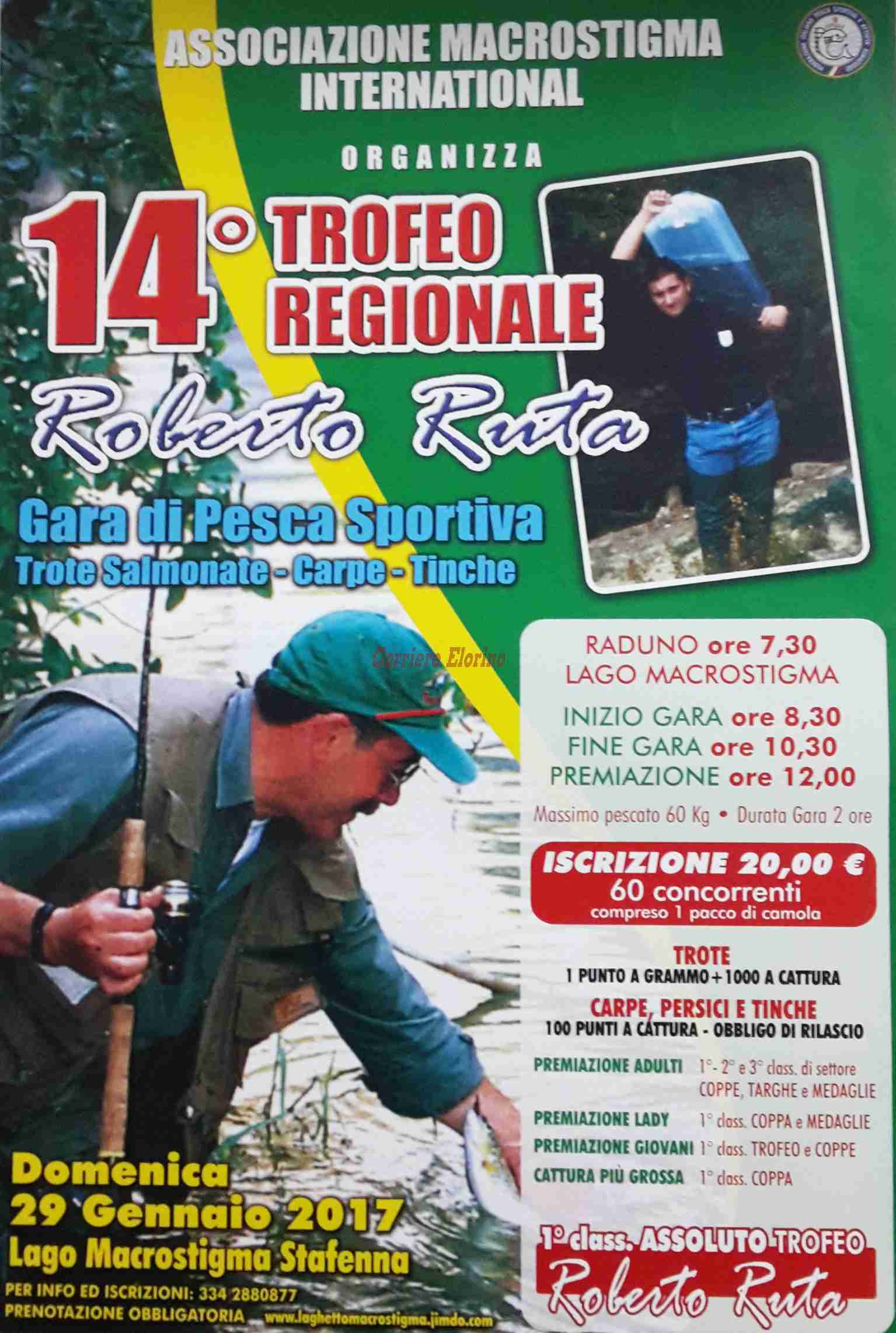 Domenica 29 gennaio il 14° “Trofeo Regionale Roberto Ruta”