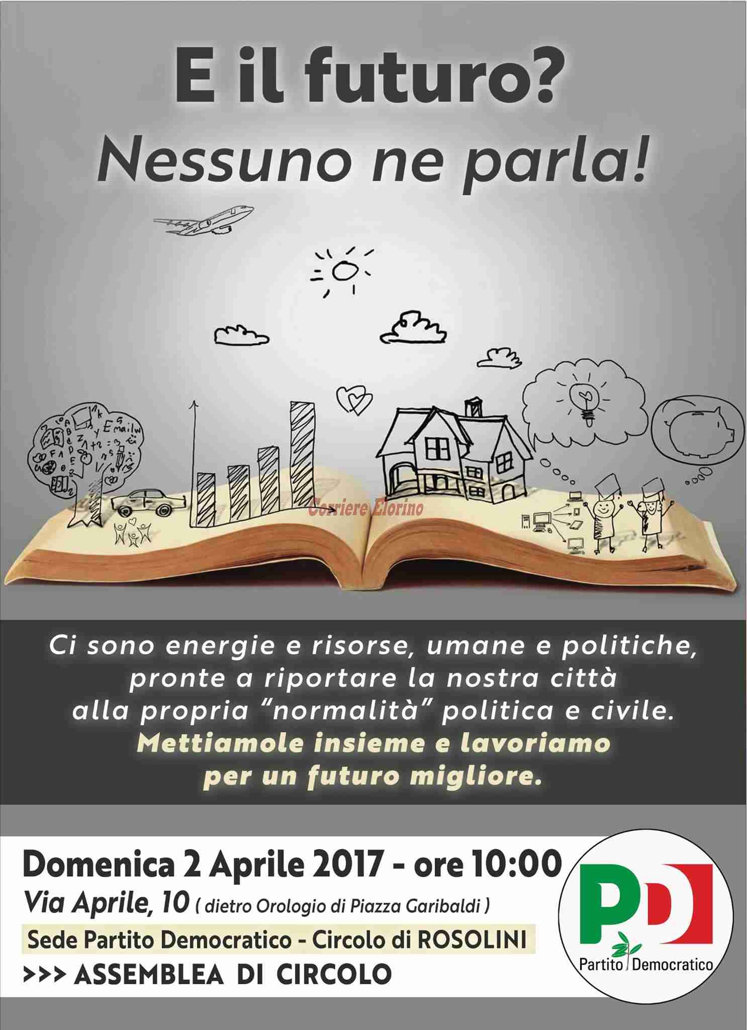 “E il futuro? Nessuno ne parla”, domani assemblea del Pd di Rosolini