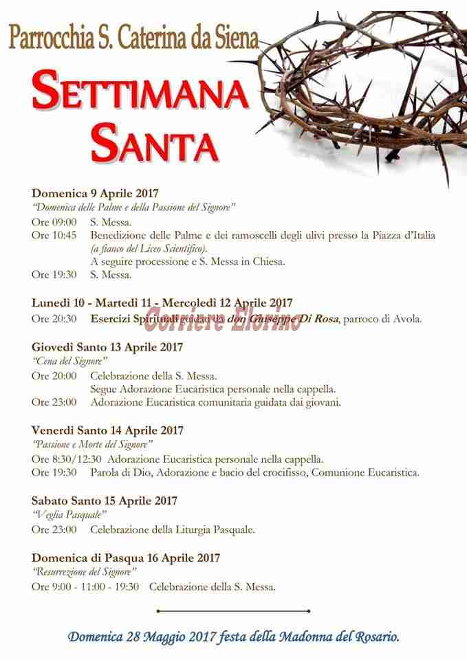 Parrocchia S. Caterina da Siena, il programma della Settimana Santa 2017