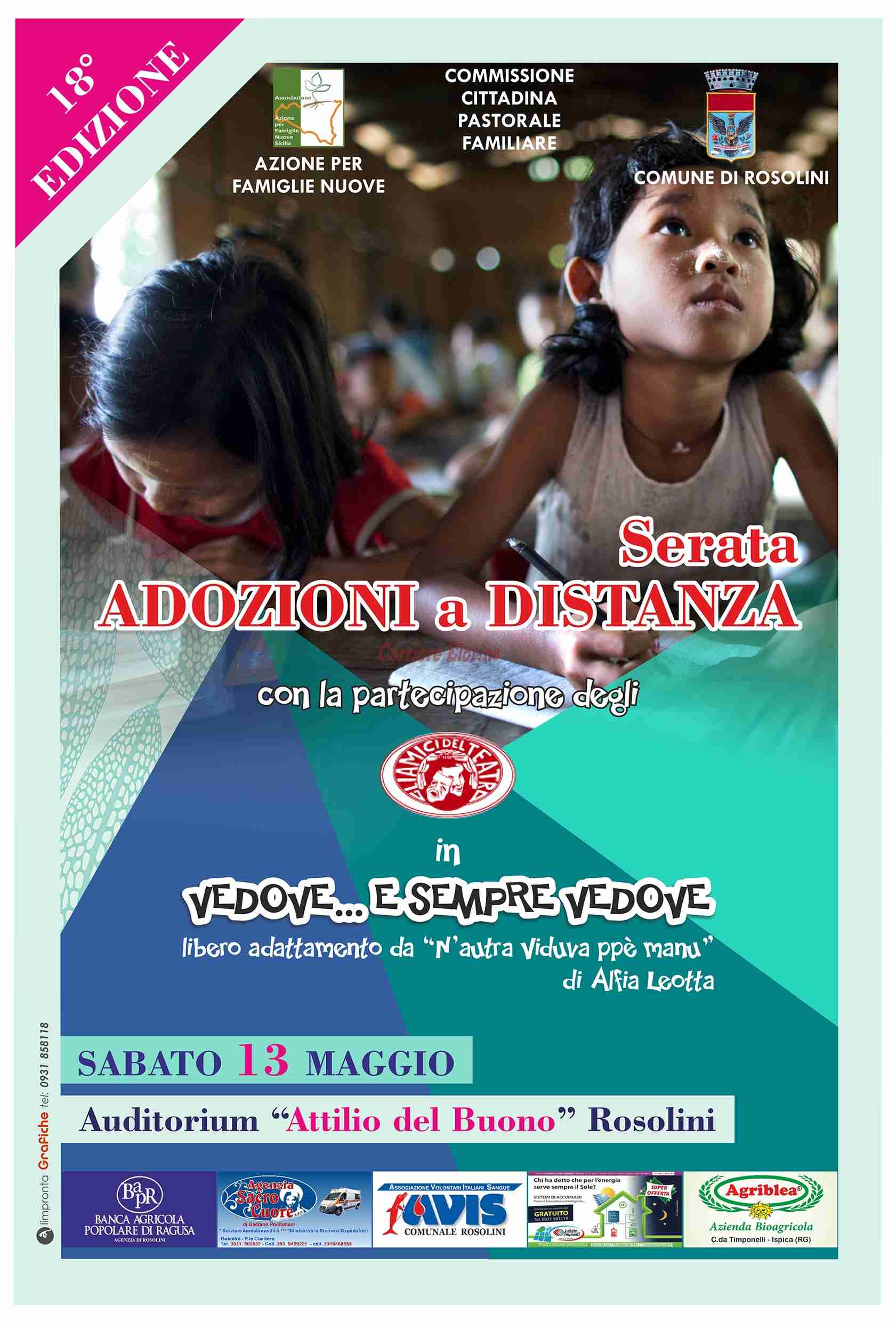 Sabato 13 maggio ritorna la serata delle “Adozioni a distanza”