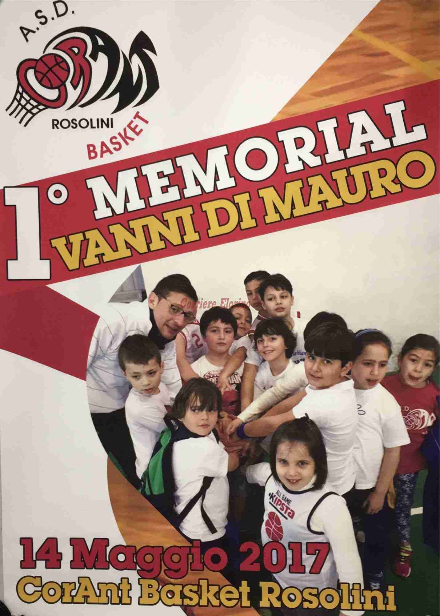 Domani il Primo memorial di basket “Vanni Di Mauro”