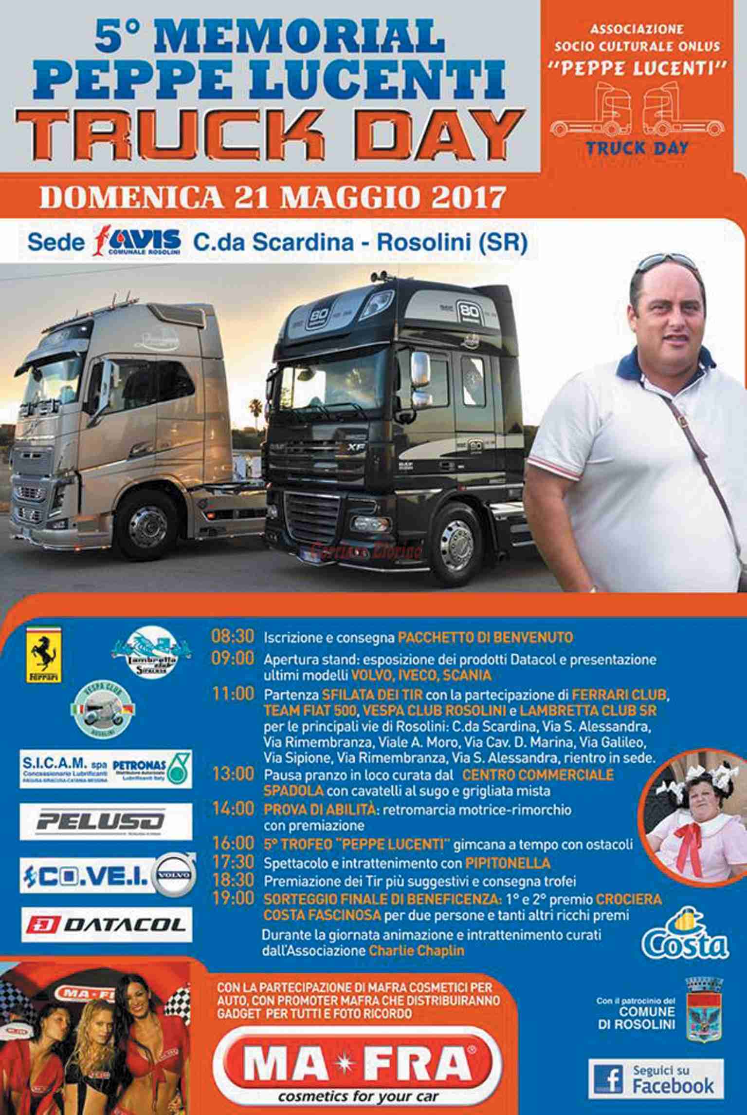 Domenica 21 maggio ritorna il “Truck Day” in ricordo di Peppe Lucenti