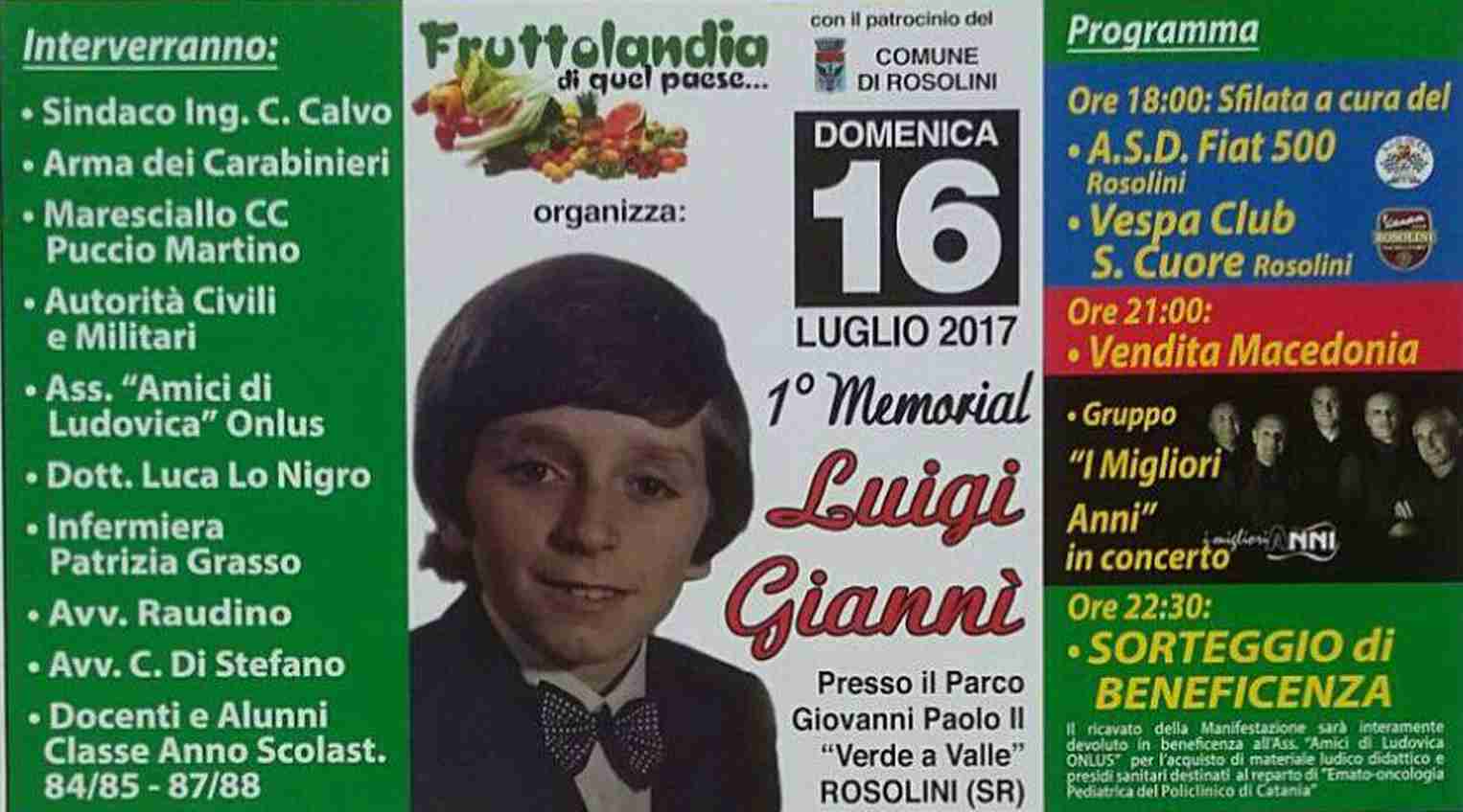 A 30 anni dall’assurda morte di Luigi Giannì, il 16 luglio un memorial in suo ricordo
