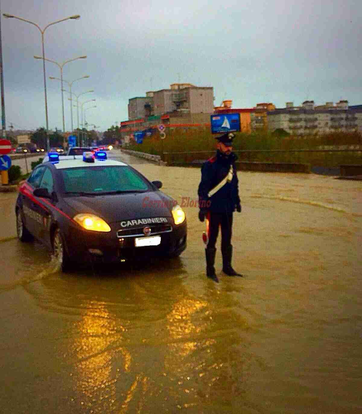 Forti piogge e allagamenti, numerosi interventi dei Carabinieri