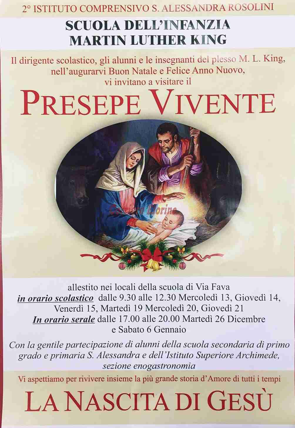 Domani mattina inaugurazione del presepe vivente del “Martin Luther King”