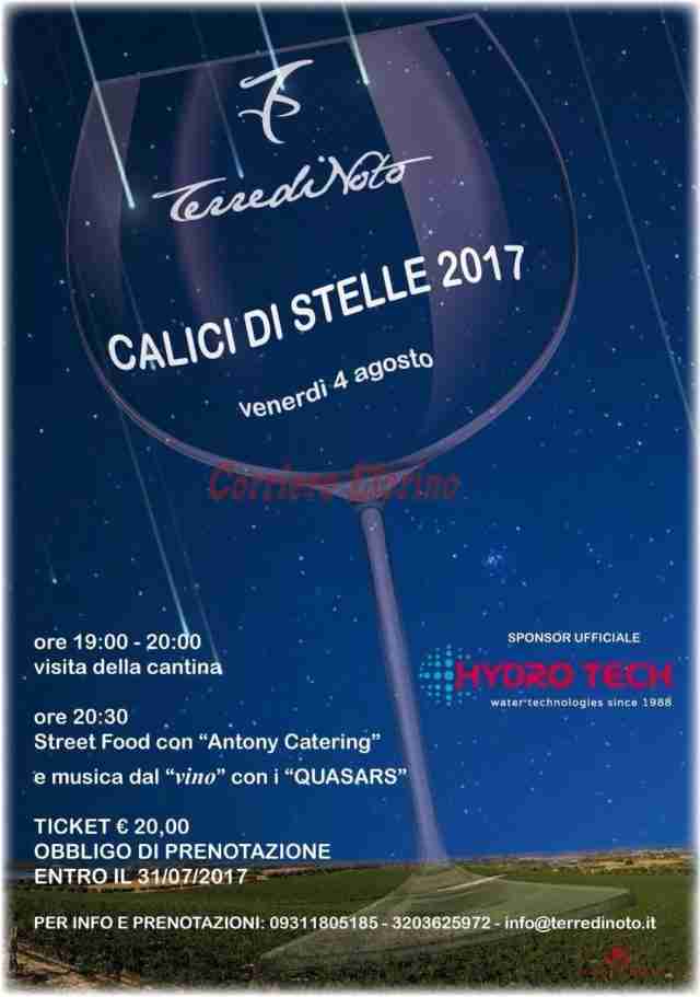 Venerdì 4 agosto “Calici di stelle” con “Terre di Noto”