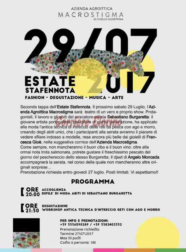 Fashion, degustazione, musica e arte con l’Estate Stafennota. Sabato 29 luglio la seconda tappa