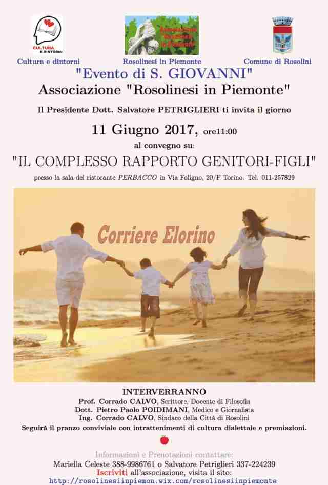 “Rosolinesi in Piemonte”, l’11 giugno il convegno su “Il complesso rapporto genitori-figli”