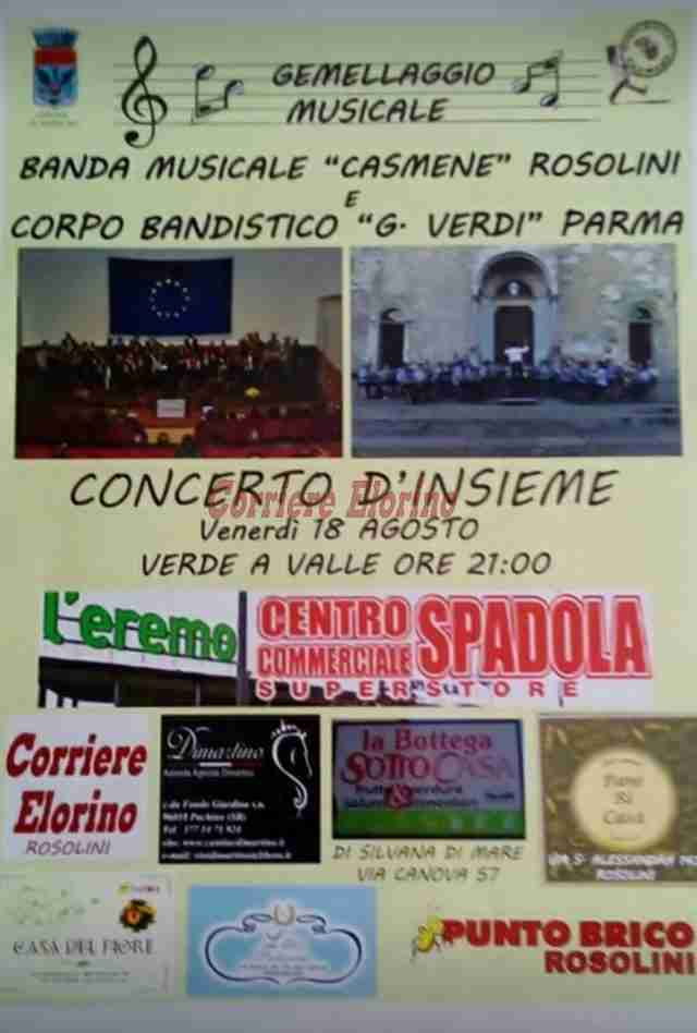 Corpo Bandistico di Parma e la Casmene di Rosolini insieme in concerto