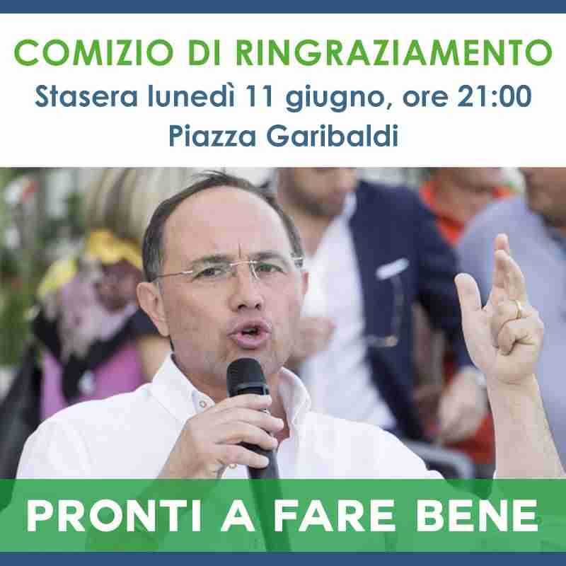 Stasera Comizio di Ringraziamento del Sindaco Pippo Incatasciato