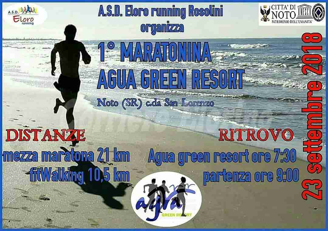 Domenica 23 settembre la prima maratonina “Agua Green Resort” targata Eloro Running Rosolini