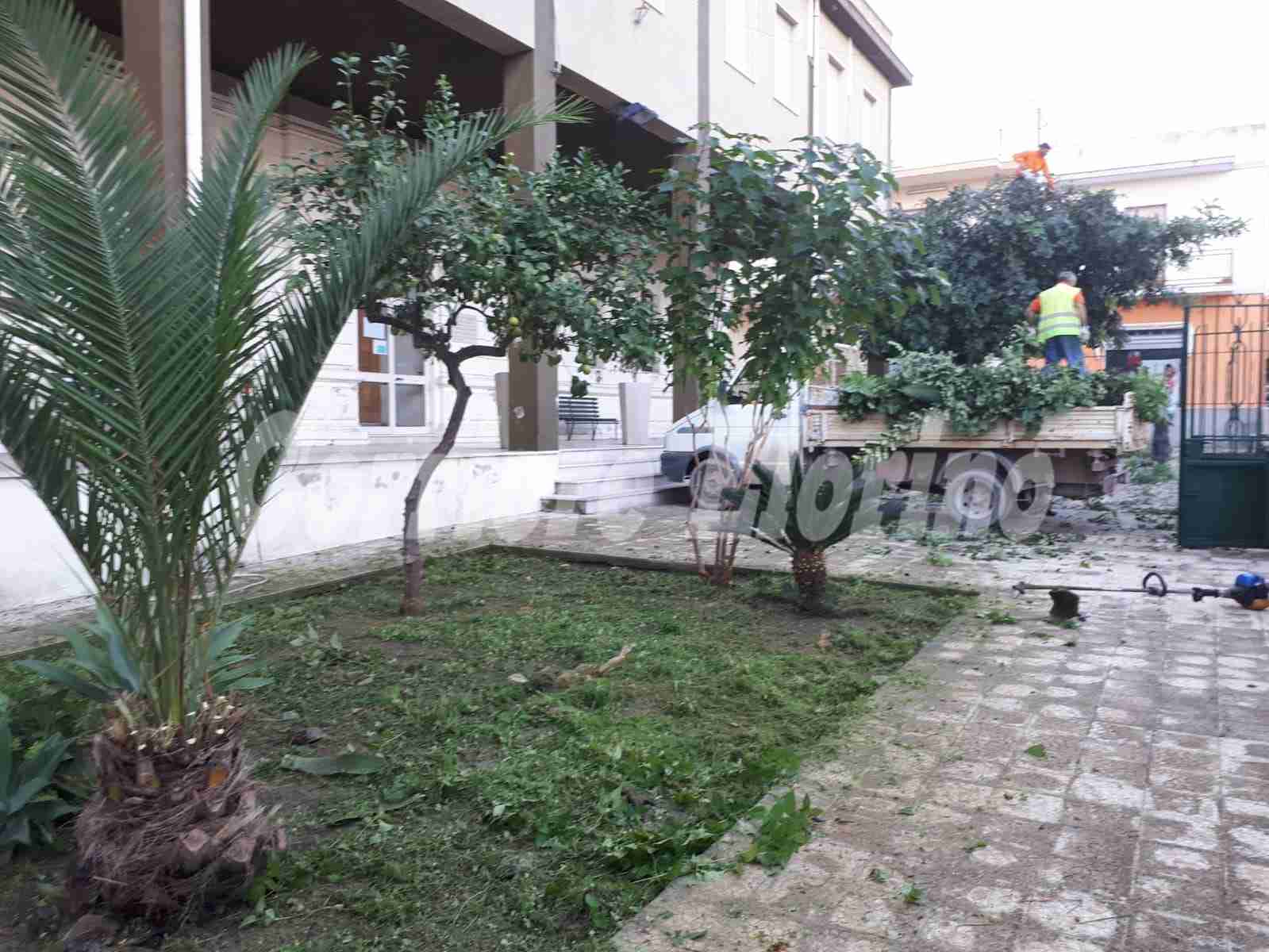 Città Verde ripulisce il cortile del palazzo comunale di via Sipione