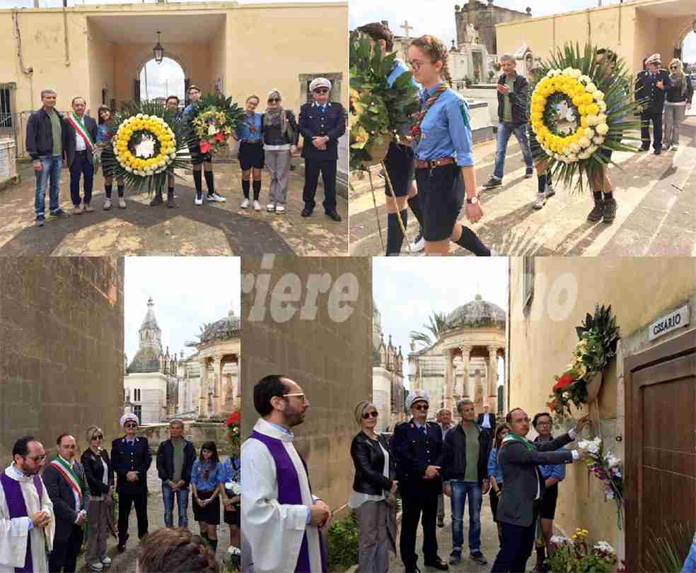 Sindaco e Assessori depongono una corona di fiori all’ossario del cimitero comunale