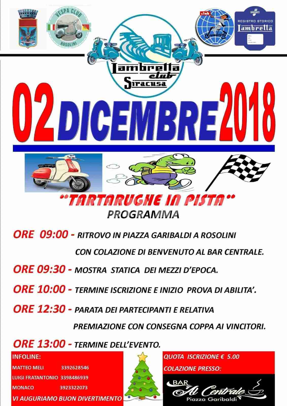 Domenica 2 dicembre in Piazza Garibaldi torna “Tartarughe in pista”