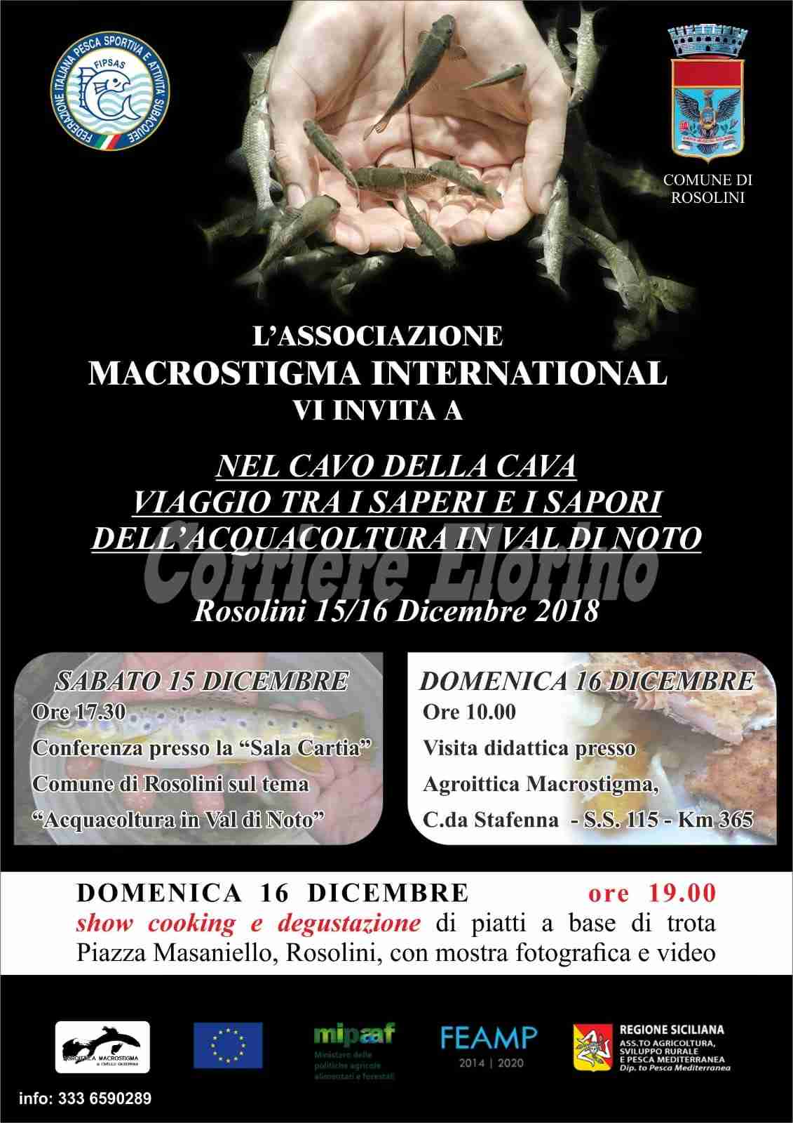 Il 15 e 16 dicembre  l’Ass. Macrostigma propone: “Nel cavo della cava”, i saperi e i sapori dell’acquacoltura