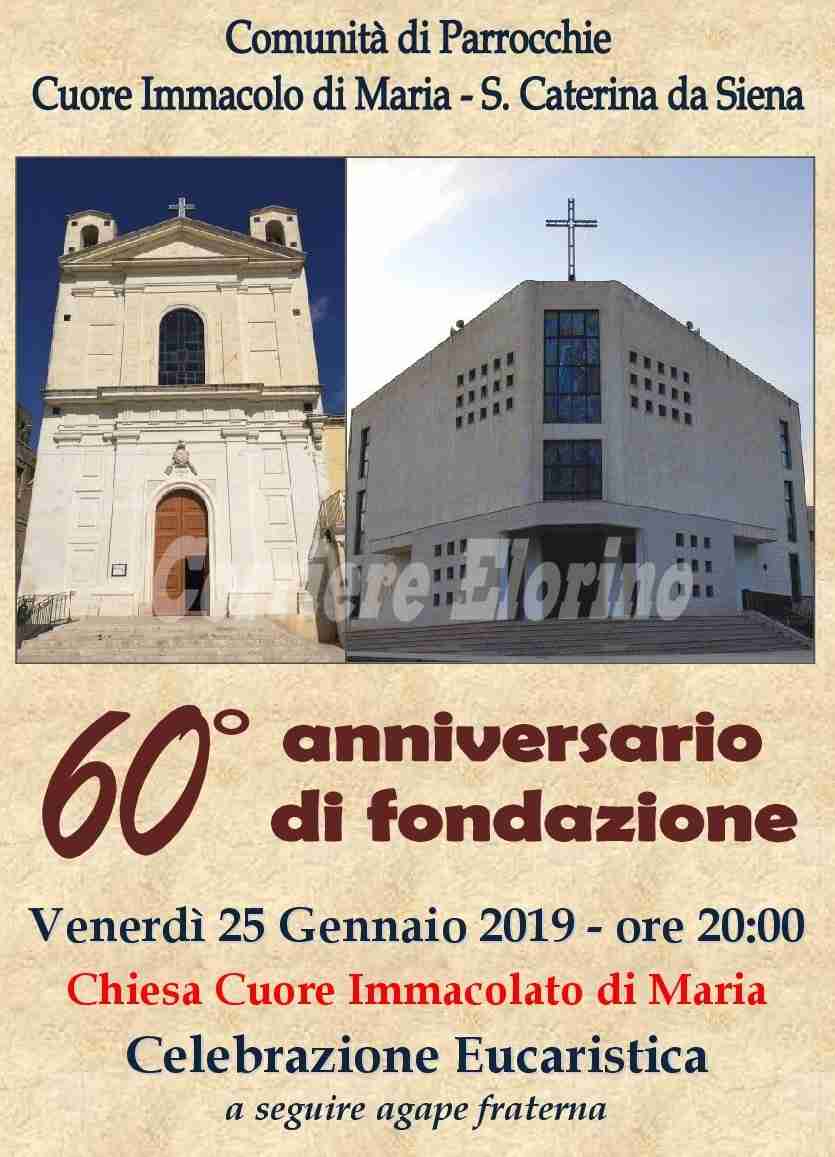 Cuore Immacolato e Santa Caterina: stasera si festeggiano i 60 anni