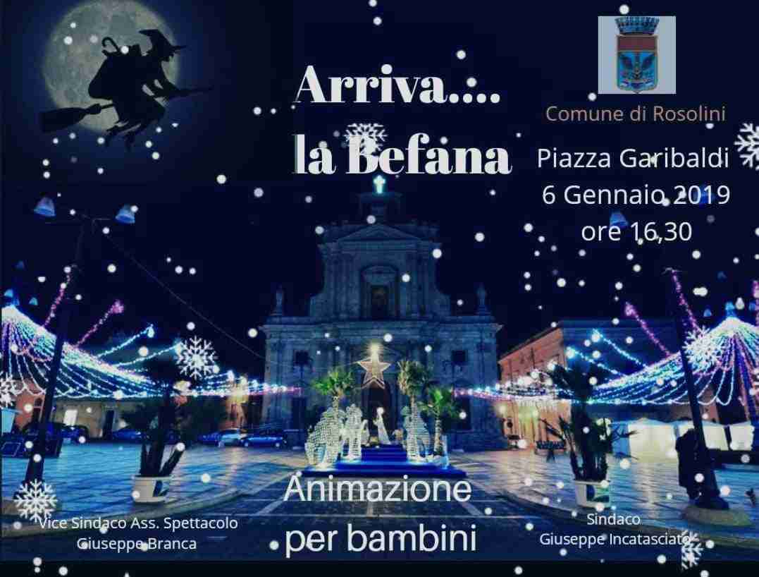 Domani si conclude il “Natale Rosolinese” con l’arrivo della Befana in piazza Garibaldi