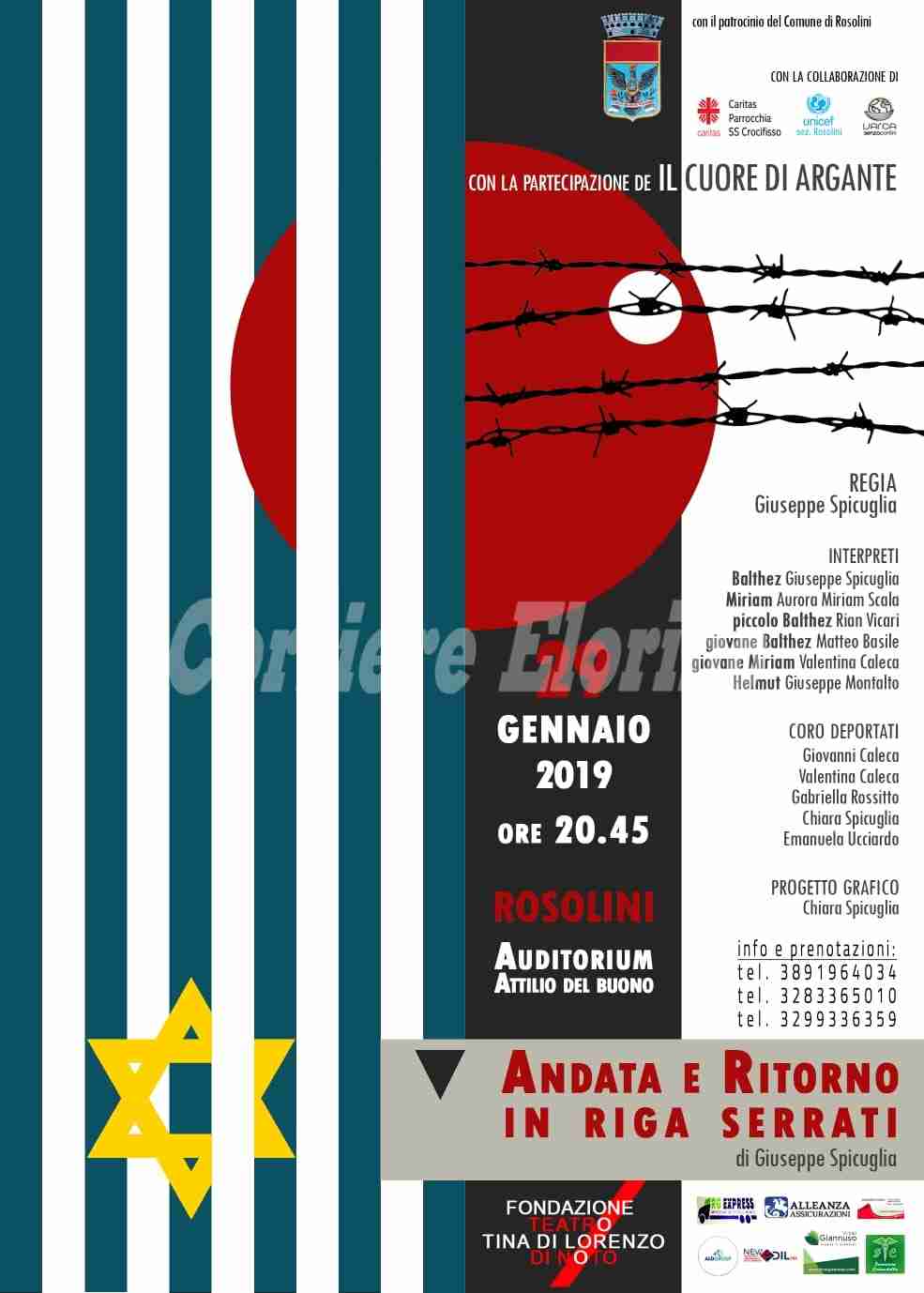 Il 29 gennaio a teatro “Andata e ritorno in riga serrati” di Giuseppe Spicuglia