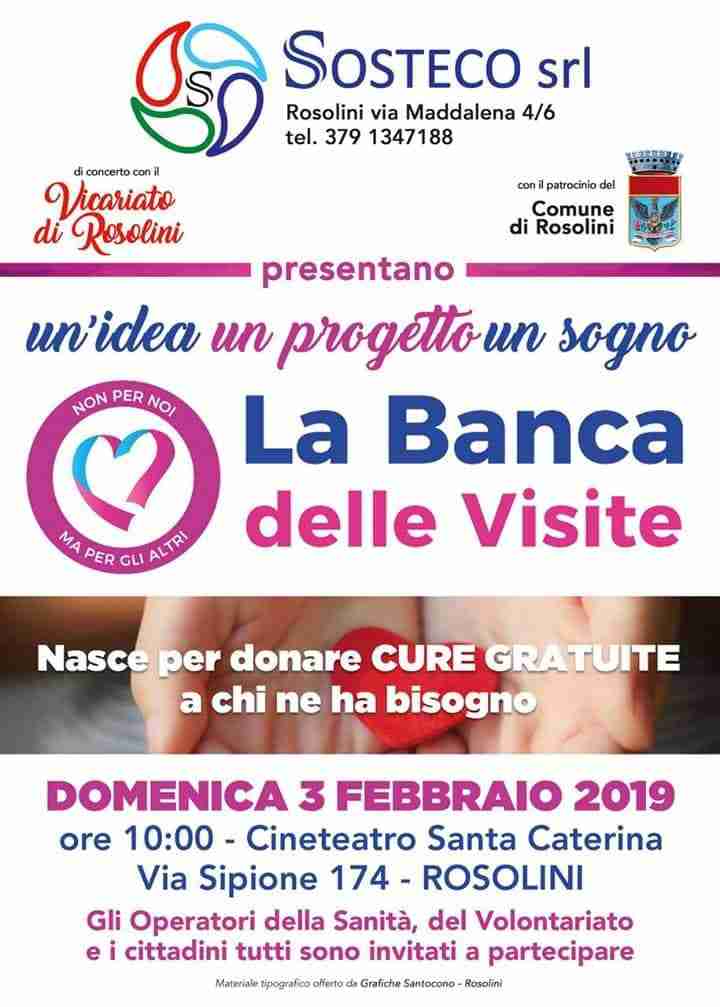 Banca delle Visite: domenica la presentazione dell’Associazione