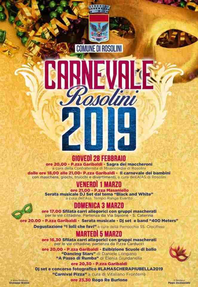 Carnevale 2019: il programma delle manifestazioni
