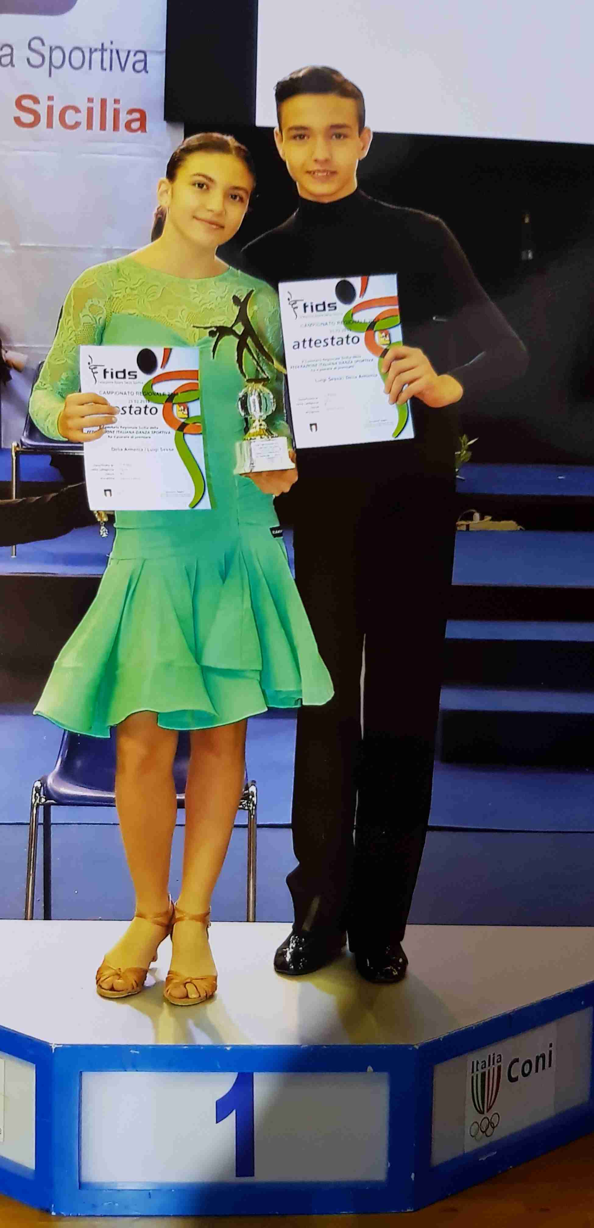 Primo posto per i ballerini Luigi Sessa e Delia Armenia ai Campionati Regionali