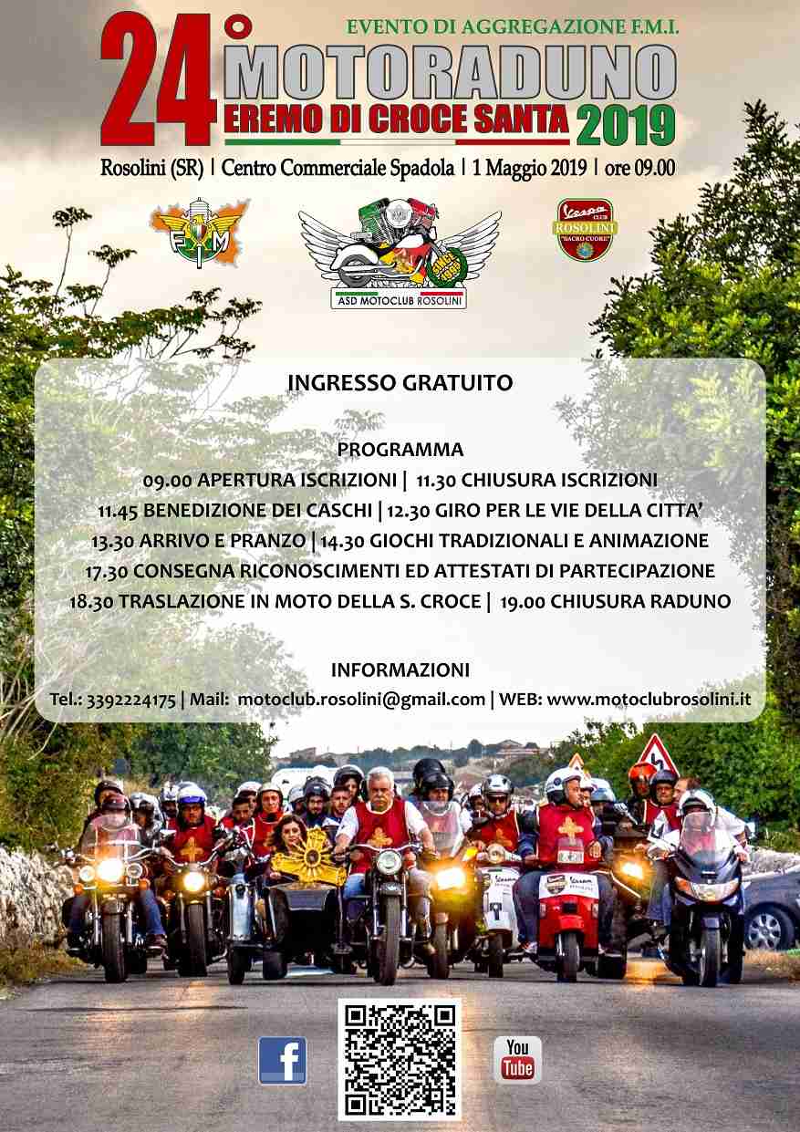 Il 1° Maggio la 24esima edizione del “Motoraduno dell’Eremo di Croce Santa”