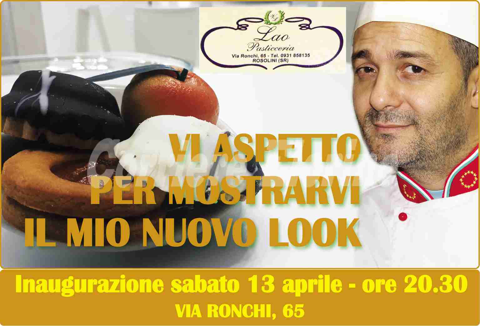 Sabato sera si inaugura il nuovo look della Pasticceria Lao