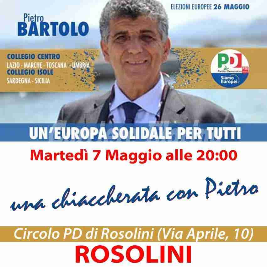 PD: stasera incontro con il candidato alle Europee Pietro BARTOLO