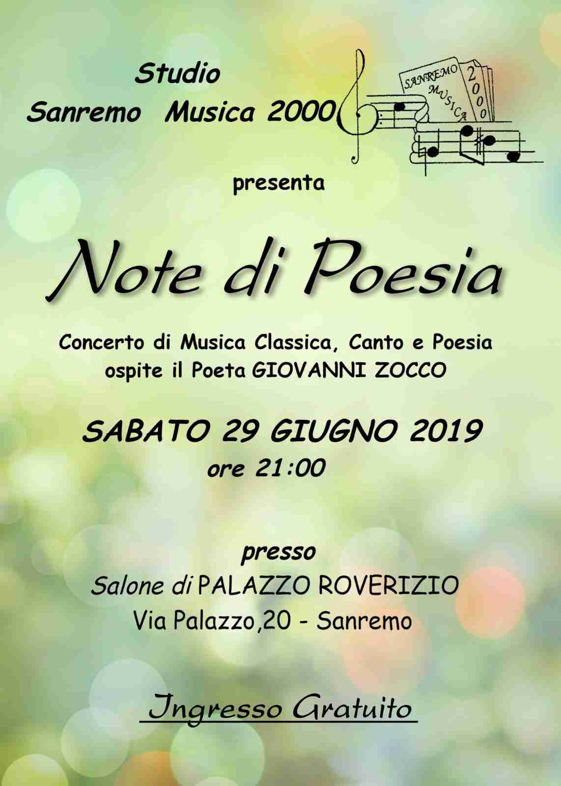 Il poeta rosolinese Giovanni Zocco ospite a Sanremo per l’evento “Note di Poesia”