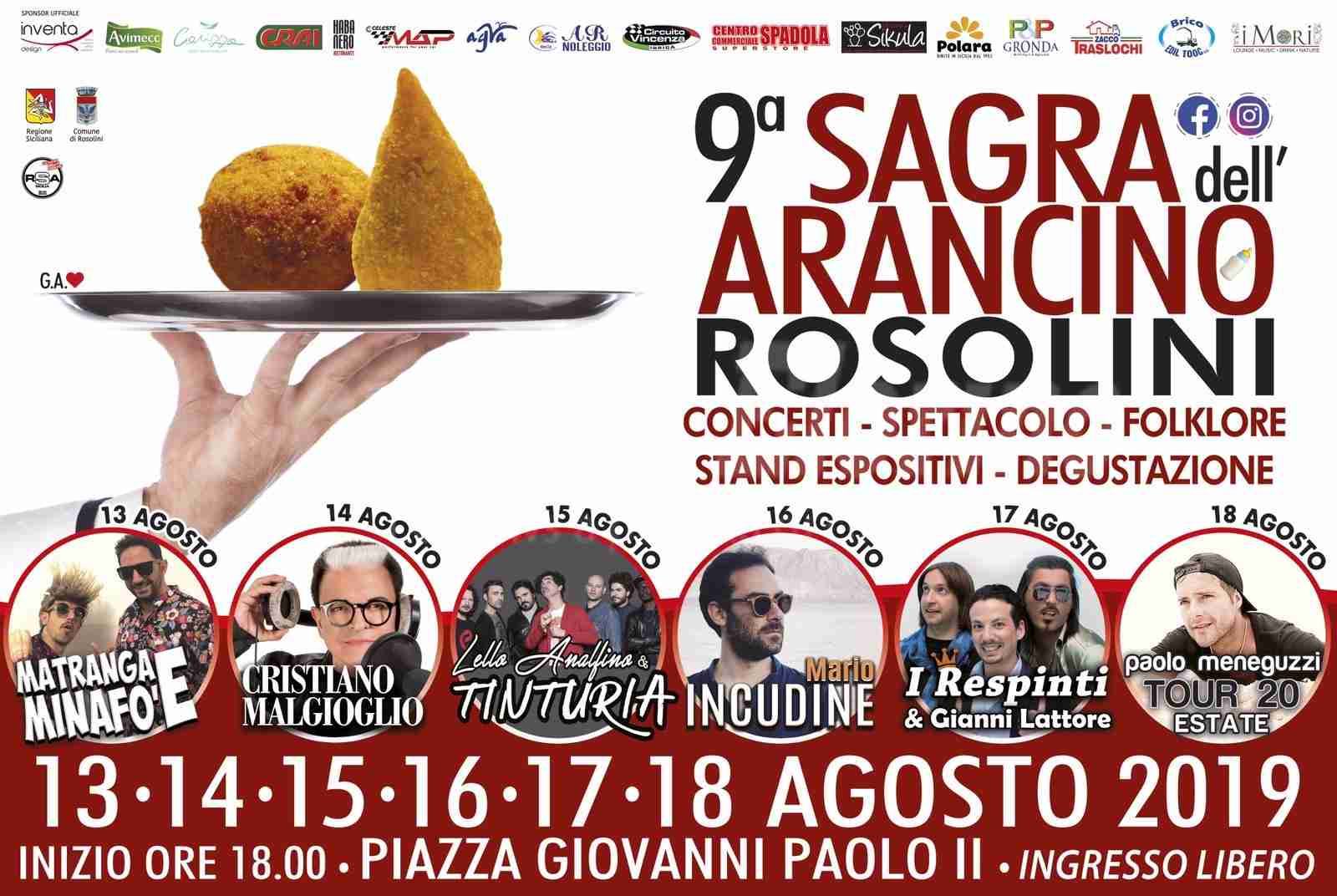 IX Sagra dell’Arancino: Malgioglio, Tinturia, Incudine e Meneguzzi in concerto – Il programma