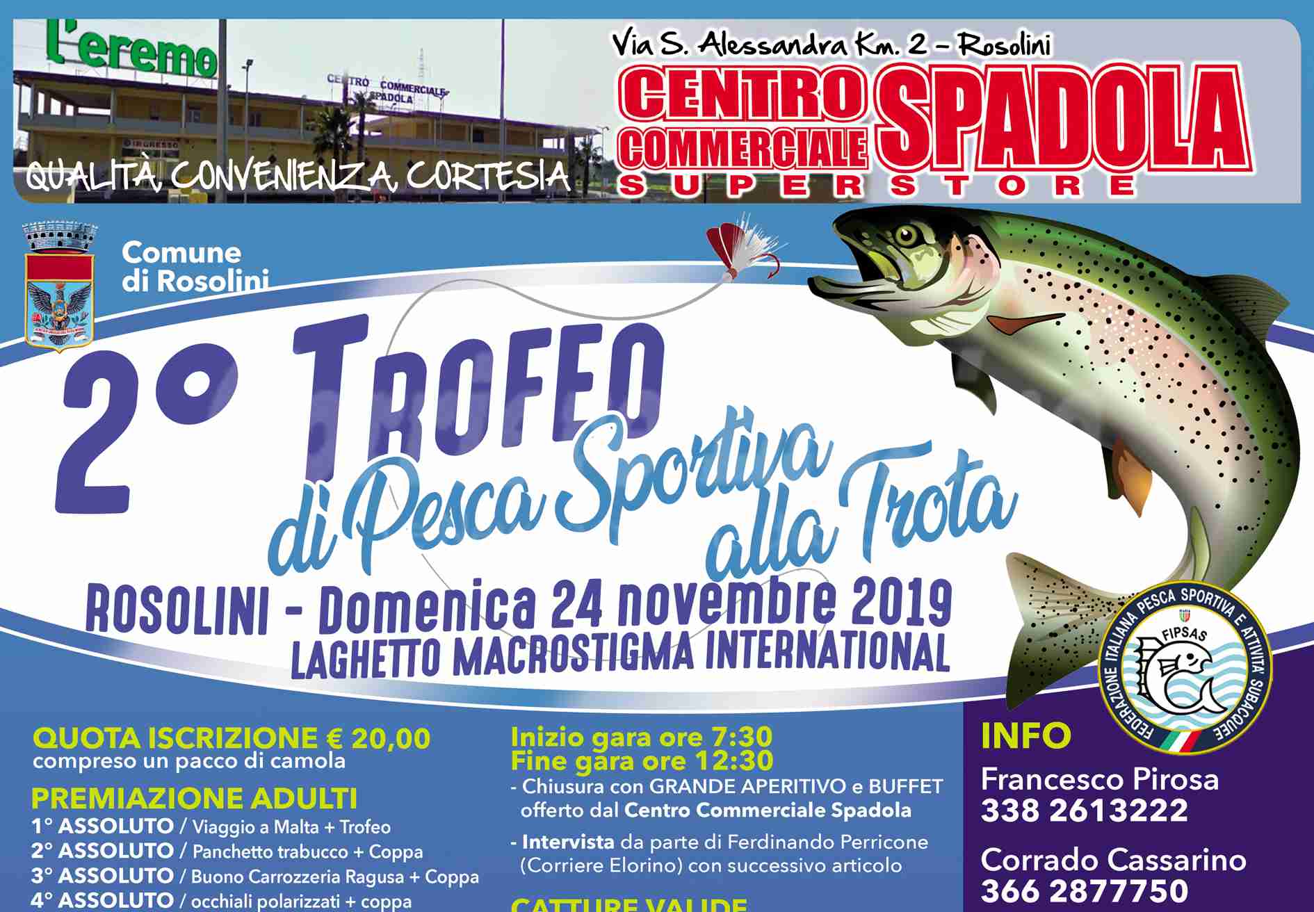 Il 24 novembre ritorna il 2° Trofeo di pesca sportiva alla Trota nel “rinato” laghetto Macrostigma