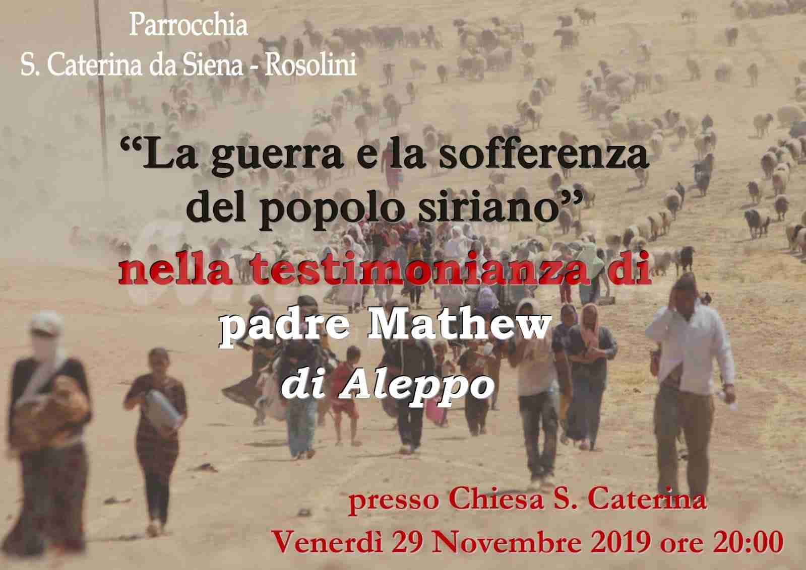 Aleppo, Siria: a “S.Caterina” un prete del luogo testimonia il dramma della guerra