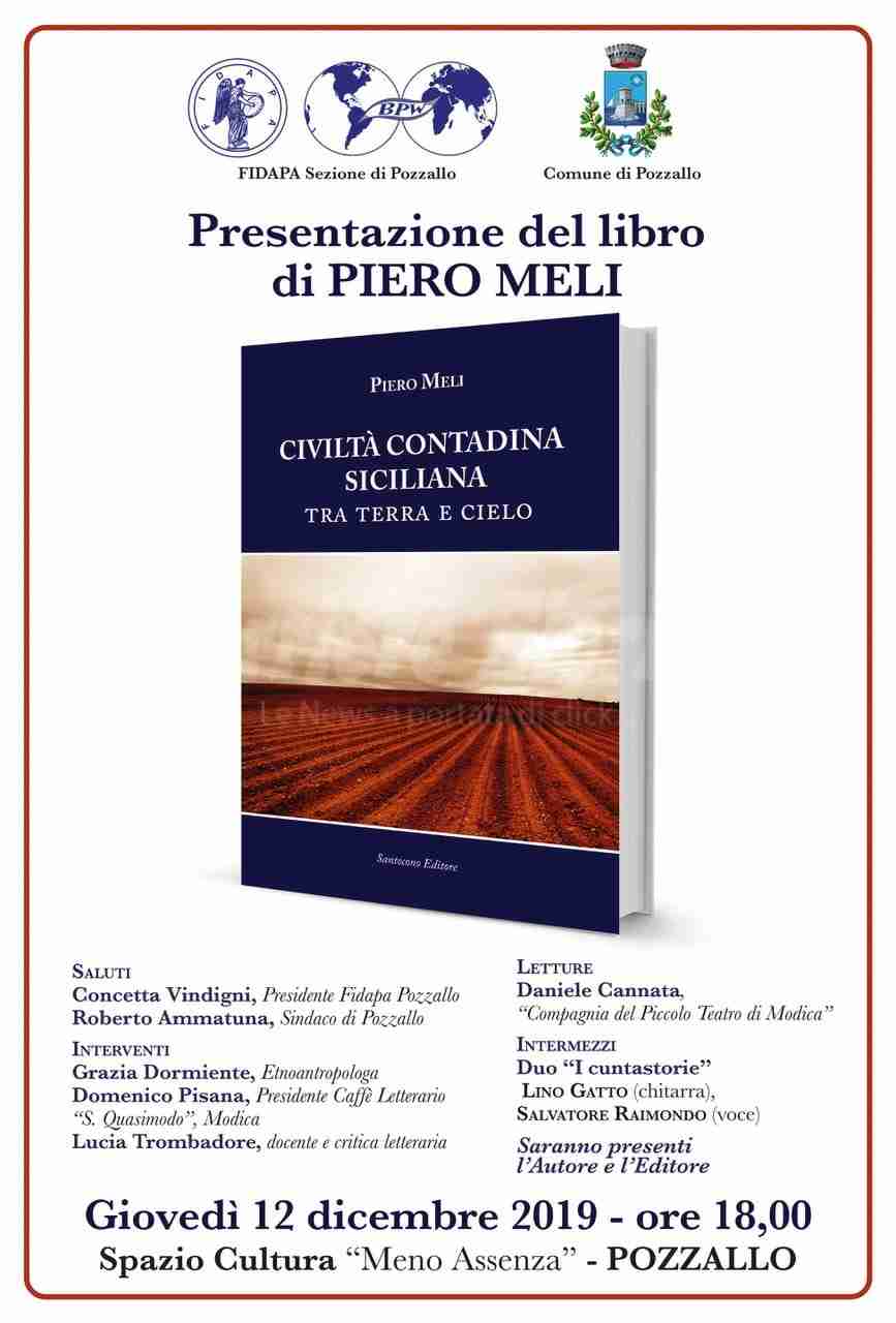 Il 12 dicembre, a Pozzallo, presentazione del libro di Piero Meli