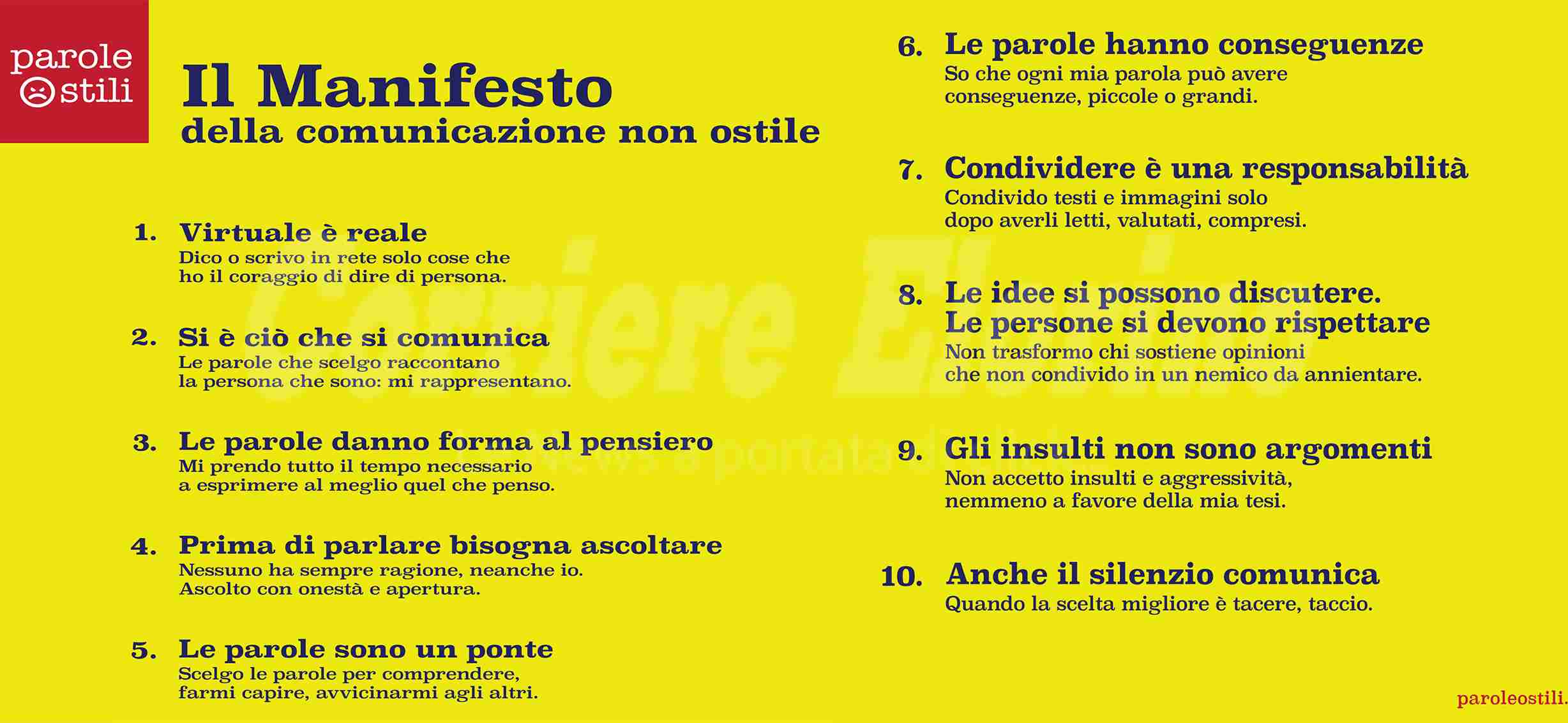 L’amministrazione comunale aderisce al “Manifesto della comunicazione non ostile”