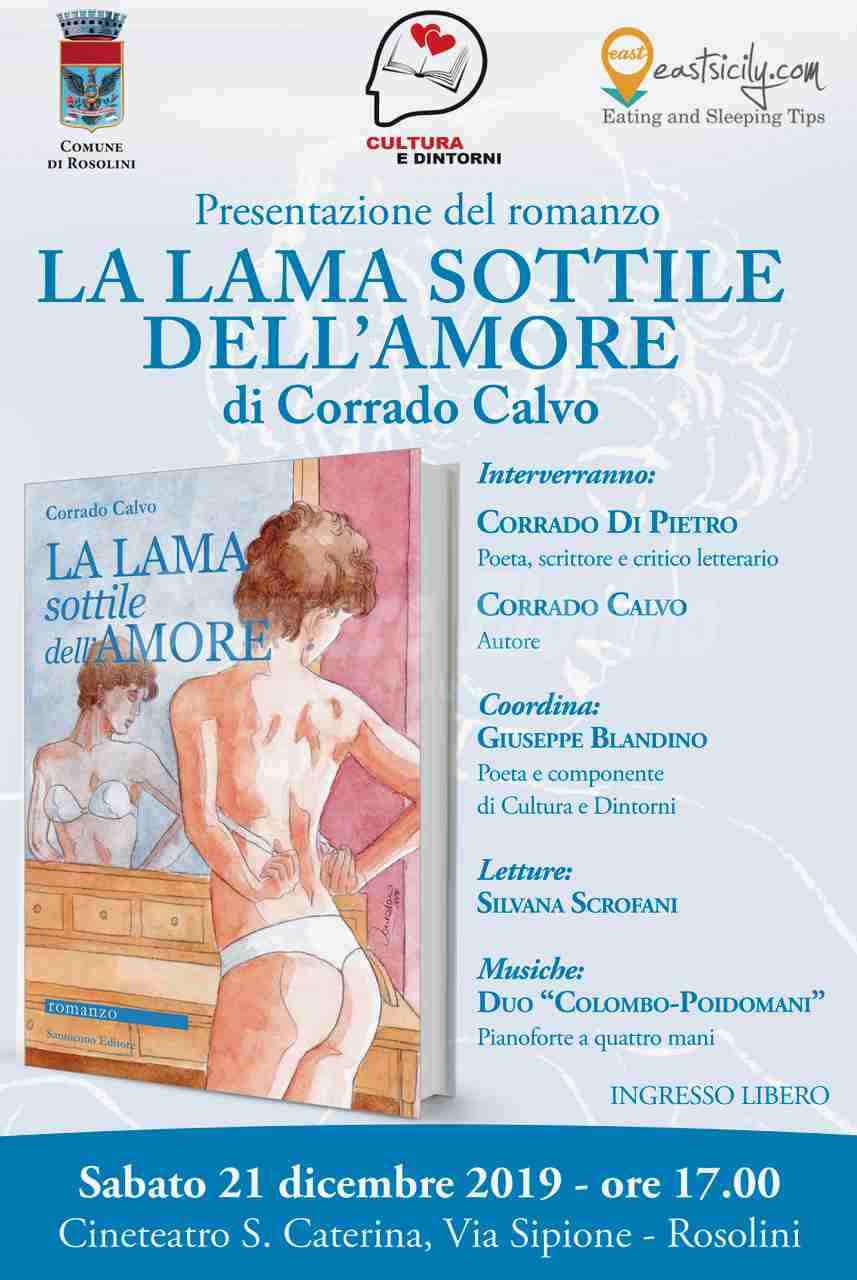 “La lama sottile dell’amore”, il 21 dicembre si presenta il nuovo libro del prof. Corrado Calvo