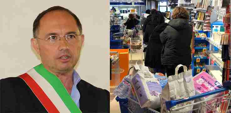 Coronavirus: è assalto ai supermercati, l’avviso del Sindaco: “Si regolamenti il flusso”