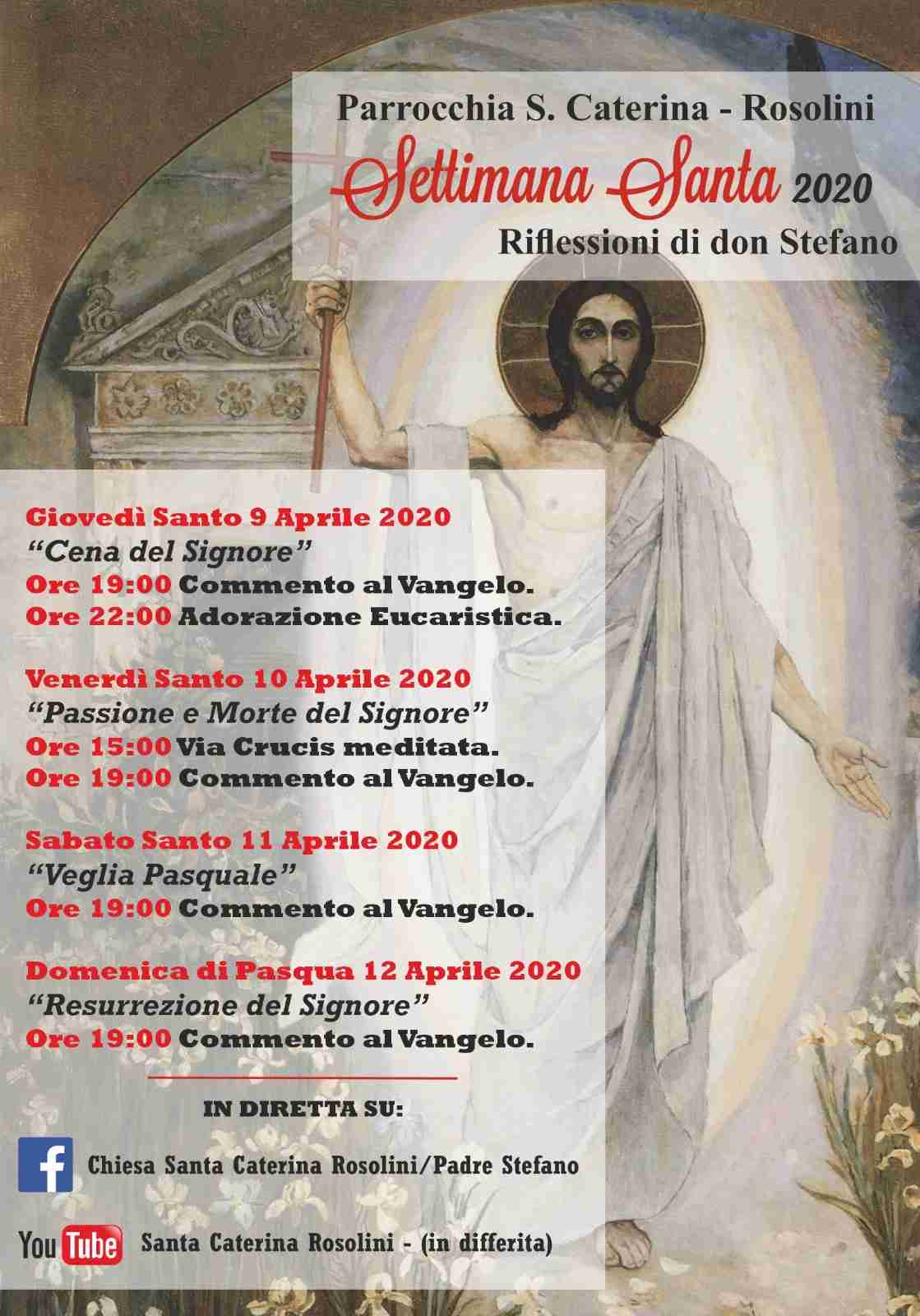 Parrocchia S. Caterina: la Settimana Santa in diretta Facebook e su Youtube