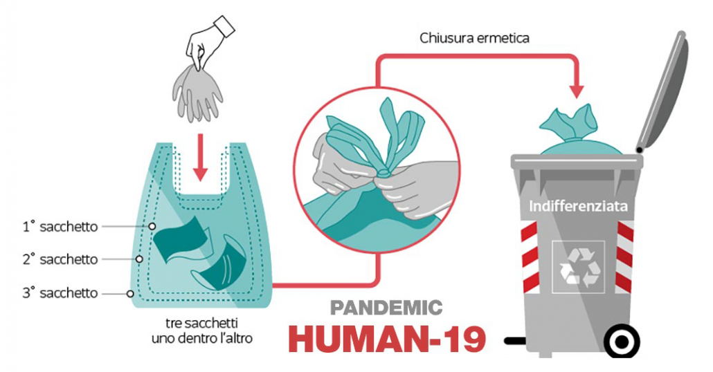 Coronavirus – Raccolta rifiuti: guanti, mascherine e fazzoletti nell’indifferenziata e in doppio sacco