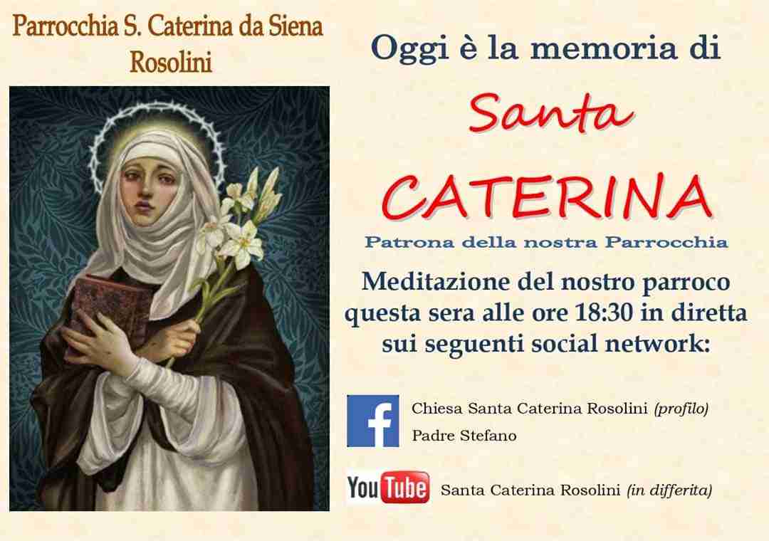 Festa di “S.Caterina da Siena”: la parrocchia ricorda la sua Patrona con un appuntamento in diretta social