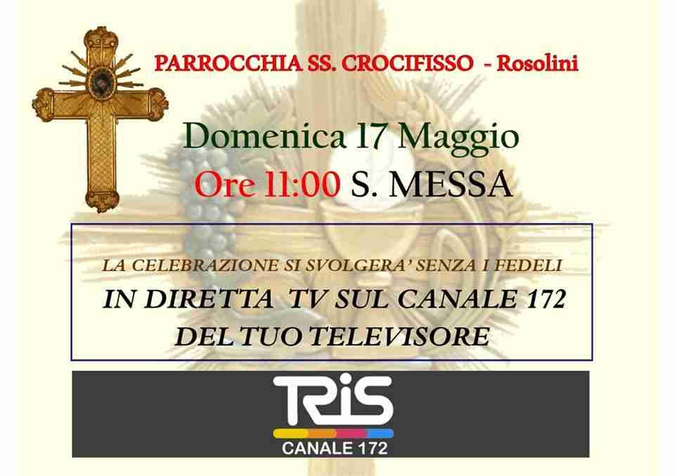 La messa domenicale del SS.Crocifisso in diretta Tv sul canale 172